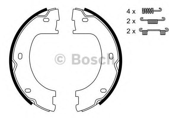 0 986 487 751 BOSCH Комплект гальмівних колодок, стоянкова гальмівна система BOSCH