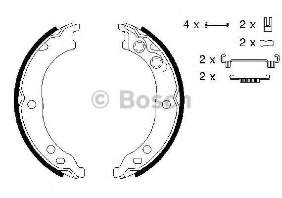 0 986 487 712 BOSCH Комплект тормозных колодок, стояночная тормозная система BOSCH