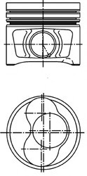 40409600 KOLBENSCHMIDT Поршень VW 81.01 BPW/BMM/BMP/BSS/BWW/CBHA (CYL 3-4) (пр-во KS)