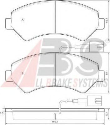 37576 ABS Колодка гальм. CITROEN/PEUGEOT JUMPER/BOXER передн. (пр-во ABS)