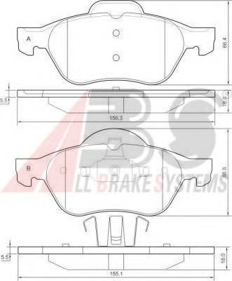 37217 ABS Колодка гальм. RENAULT (GRAND)ESPACE/LAGUNA передн. (пр-во ABS)