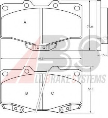 36724 ABS Колодка гальм. TOYOTA/VW HI-LUX/LANDCRUISER передн. (пр-во ABS)