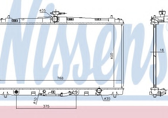 646906 NISSENS (Дания) Радиатор охлождения TOYOTA CAMRY (XV5) (11-) (пр-во Nissens)