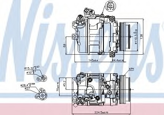 89199 NISSENS (Дания) компрессор кондиционера BMW 5 SERIES E60 545i 03- (Nissens)