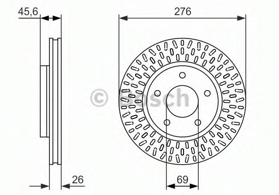 0 986 479 783 BOSCH Диск гальмівний MITSUBISHI LANCER передн., вент. (пр-во Bosch)