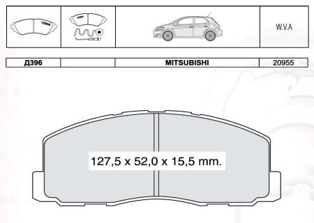 D396E DAFMI INTELLI Колодка гальм. MITSUBISHI COLT, GALANT передн. (пр-во Intelli)