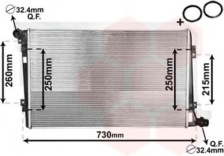 58002255 Van Wezel Радіатор охолодження PASSAT7/TOURAN 19TDi 05-(пр-во Van Wezel)