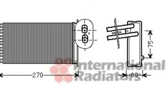 58006296 Van Wezel Радиатор отопителя TRANSPORTER T4 28i/25D 00(пр-во Van Wezel)