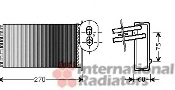 58006296 Van Wezel Радіатор обігрівача TRANSPORTER T4 28i/25D 00(пр-во Van Wezel)