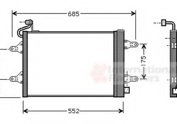 76005007 Van Wezel Конденсор кондиционера POLO4/CORDOB3/IBIZ4/FABIA (Van Wezel)