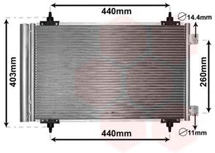 09005263 Van Wezel Конденсор кондиционера C8/JUMPY/807/EXP DIES 05- (Van Wezel)