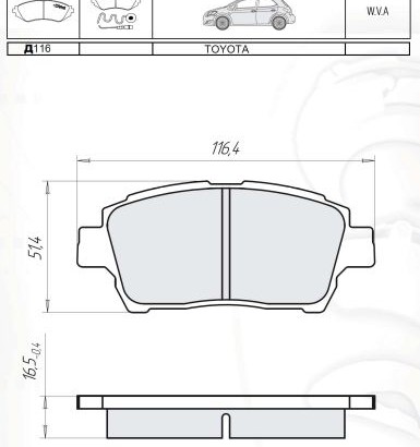 D116E DAFMI INTELLI Колодка торм. GEELY MK, MK-2, BYD F3 передн. (пр-во Intelli)