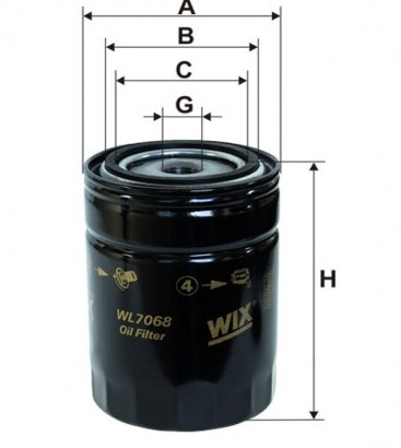 WL7068 WIX-FILTRON Фільтр масляний AUDI, VW WL7068/OP525 (пр-во WIX-Filtron UA)