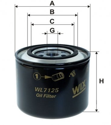 WL7125 WIX-FILTRON Фільтр масляний RENAULT, VW WL7125/OP569 (пр-во WIX-Filtron)