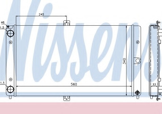 623552 NISSENS (Дания) Радиатор вод. охлажд. ВАЗ 2110,-11,-12 (инж.)(пр-во Nissens)