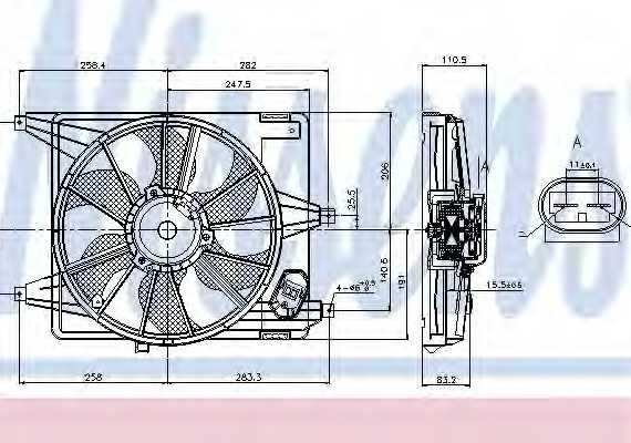 85708 NISSENS (Дания) Вентилятор радіатора RENAULT LOGAN, SANDERO (пр-во Nissens)