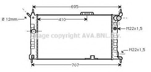 OL 2091 AVA COOLING Радіатор 1.4, 1.6, 1.8, 2.0 +AC [OE. 1300116 - 52455009] AVA