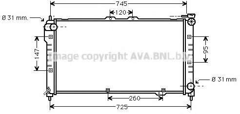 MAZDA 323F 5/94-9/98 Радіатор 1.5, 1.8 [OE. BPL7-15-200] AVA MZ 2101