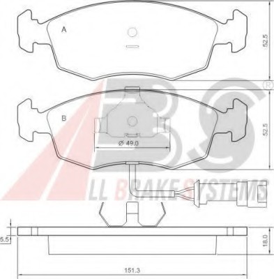 36519 ABS Колодка торм. FORD ESCORT/SCORPIO/SIERRA передн. (пр-во ABS)