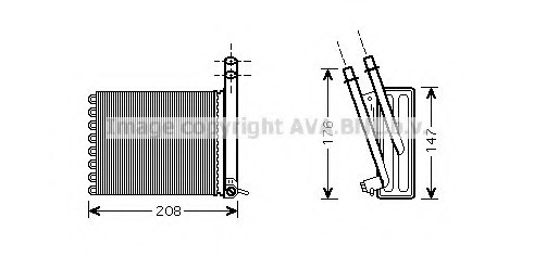 CN 6243 AVA COOLING CN JUMPY 07- Радіатор отопления 150*139*42 [OE 6448.Q9] AVA
