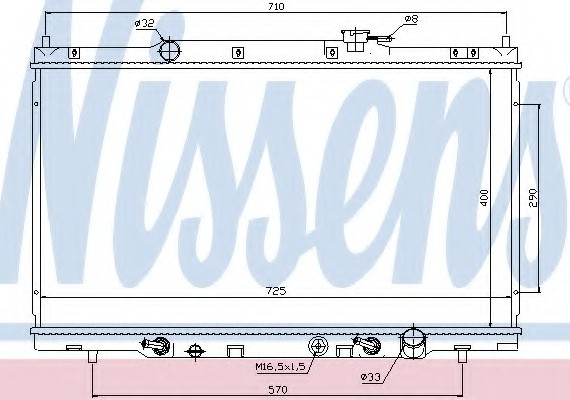 68106 NISSENS (Дания) Радиатор HD CR-V(02-)2.4 i 16V(+)[OE 19010-PPA-A01] NISSENS