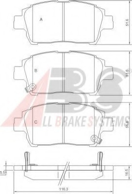 37134 ABS Колодка торм. TOYOTA PRIUS/YARIS(VERSO) передн. (пр-во ABS)