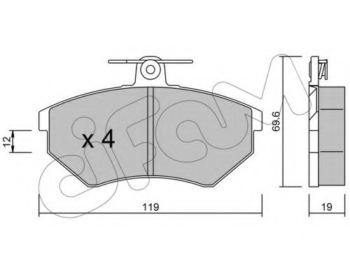 822-050-2 CIFAM Колодка торм. VW CADDY, GOLF, PASSAT передн. (пр-во Cifam)