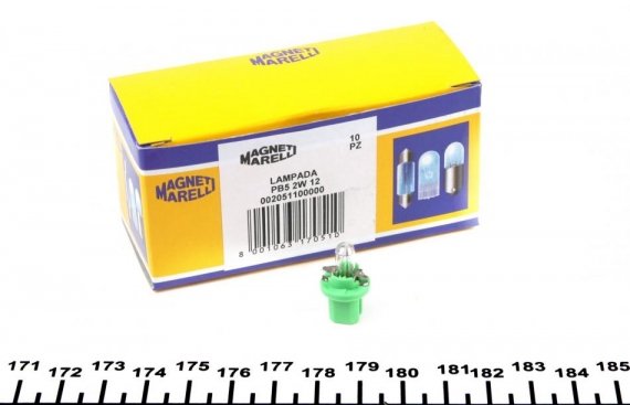 002051100000 MAGNETI MARELLI (Италия) Лампа накаливания PB5 12V 2W B8.5D (пр-во Magneti Marelli)
