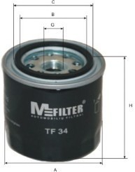 TF34 MFILTER Фильтр масляный Mitsubishi Colt, Lancer (пр-во M-filter)