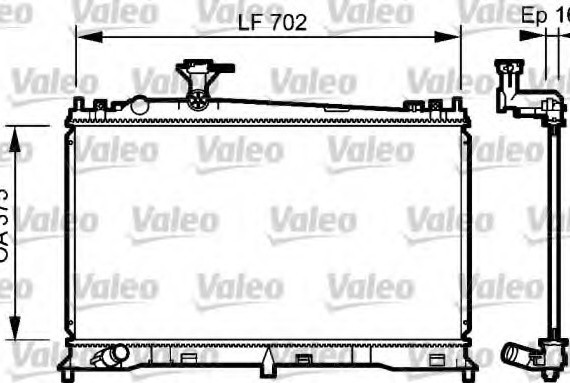 735053 Valeo PHC Радиатор охлаждения MAZDA 6 (GG, GY) (02-) (пр-во VALEO)