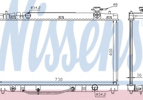 646808 NISSENS (Дания) Радіатор охолодження TOYOTA Camry VI (V40) (пр-во Nissens)