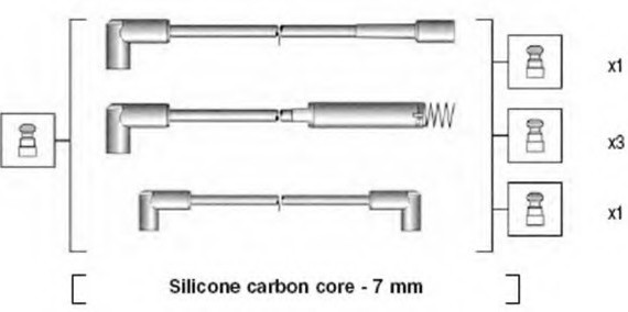 941125180672 MAGNETI MARELLI (Италия) Комплект ізольованих проводів для свічок запалення