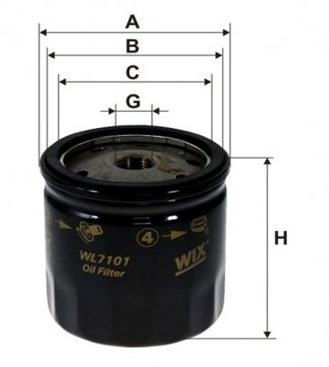 WL7101 WIX-FILTRON Фильтр масляный CITROEN WL7101/OP554 (пр-во WIX-Filtron)