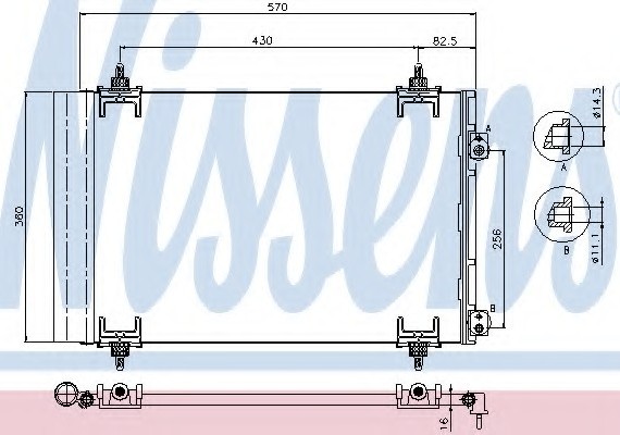 94826 NISSENS (Дания) Конденсатор кондиционера CITROEN,PEUGEOT (пр-во Nissens)