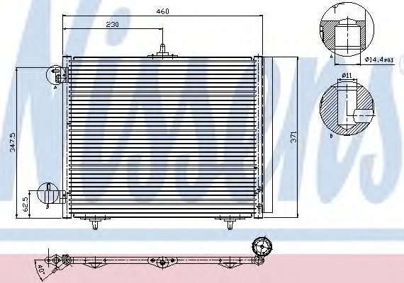 94595 NISSENS (Дания) Конденсатор кондиционера CITROEN,PEUGEOT (пр-во Nissens)