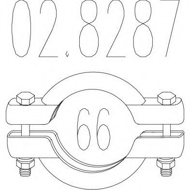 02.8287 MTS(Италия) Хомут выхлопной системы биконический (Диаметр 66 мм) MTS