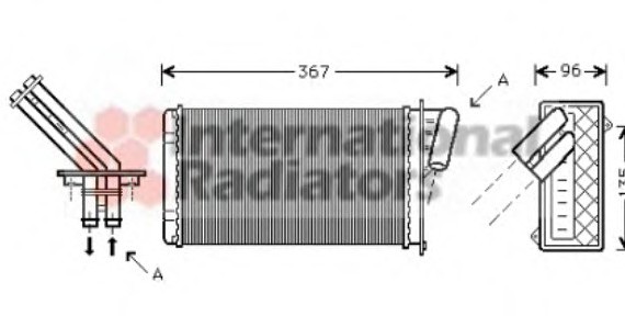 43006203 Van Wezel Радіатор обігрівача LAGUNA1-2 94-01 type Behr (Van Wezel)