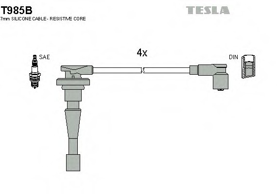 T985B TESLA (Чехия) Кабель зажигания, к-кт TESLA Honda CR-V 1.2.0 16V TESLA