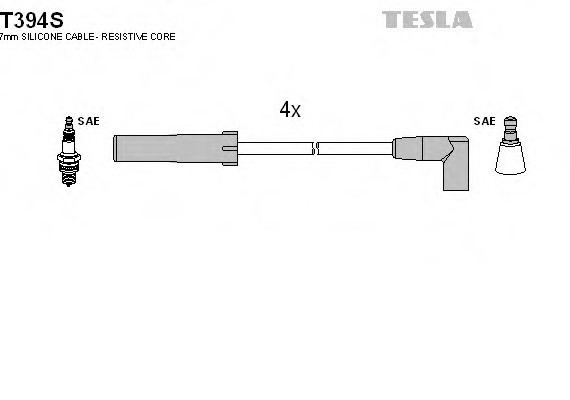 T394S TESLA (Чехия) Кабель зажигания, к-кт TESLA Lada Niva 21214 1.7i TESLA