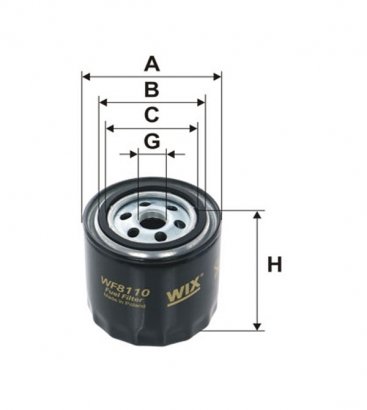 WF8110 WIX-FILTRON Фільтр палив. MAZDA 121 WF8110/PP922 (вир-во WIX-FILTERS)