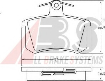 36818 ABS Колодка гальм. ALFA ROMEO/AUDI/FIAT/VW задн. (пр-во ABS)