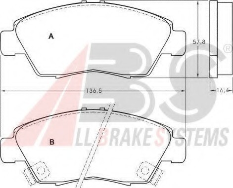 36831 ABS Колодка гальм. HONDA CIVIC/COUPE/CRX передн. (пр-во ABS)