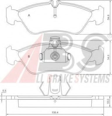 36913 ABS Колодка торм. MB/VW SPRINTER 300/LT35 задн. (пр-во ABS)