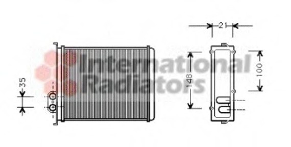 59006085 Van Wezel Радиатор отопителя HEAT VOL S/V/C70/850 91- (Van Wezel)