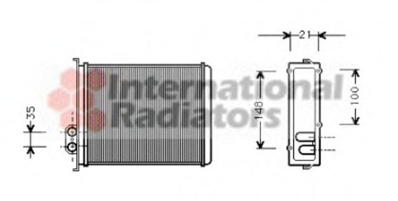 59006085 Van Wezel Радіатор обігрівача HEAT VOL S/V/C70/850 91- (Van Wezel)