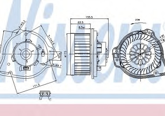 87020 NISSENS (Дания) Вент.печки VOLVO C70(98-)2.0 T(+)[OE 30755485] NISSENS