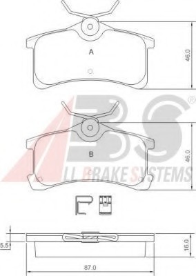 37270 ABS Гальмівні колодки зад. Avensis/Corolla 97-03 1.4-2.0