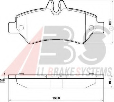 37555 ABS Колодка торм. MB/VW SPRINTER/CRAFTER задн. (пр-во ABS)