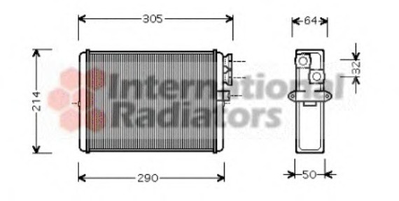 59006110 Van Wezel Радиатор отопителя HEATER S60/XC70/V70/S80 (Van Wezel)