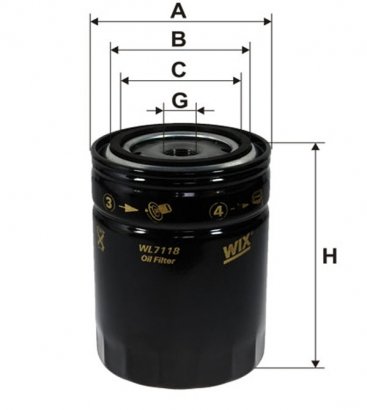 WL7118 WIX-FILTRON Фильтр масляный WL7118/OP563/1 (пр-во WIX-Filtron UA)